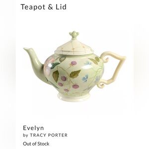 VGUC Tracy Porter Evelyn pattern hand painted berry design teapot, sugar,creamer